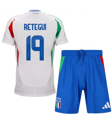 Italien Mateo Retegui #19 Udebanesæt Børn EM 2024 Kort ærmer (+ korte bukser)